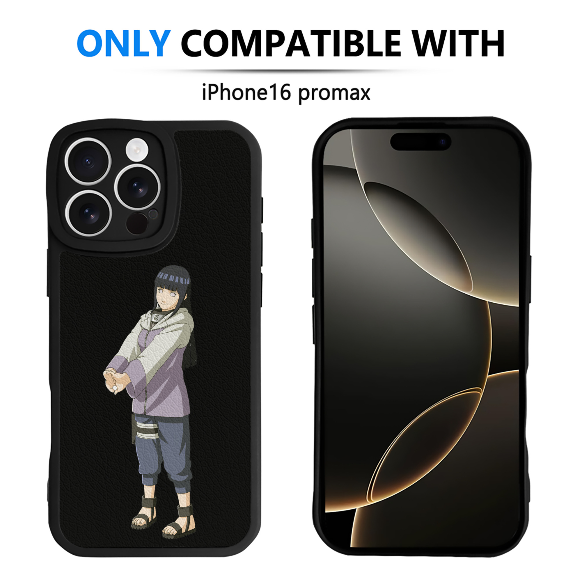 （画像用） NARUTO -ナルト- 日向ヒナタ Hyūga Hinata 【iPhone 16シリーズ対応】シリコンスマホケース（レザー調） 材質：シリコン